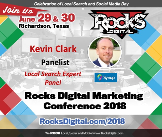 Kevin Clark, VP at Synup, Joins Local Search Day Panel at Rocks Digital 2018